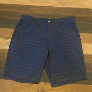 Footjoy Lightweight 10” Inseam Golf Shorts- Blue Plaid Size 38